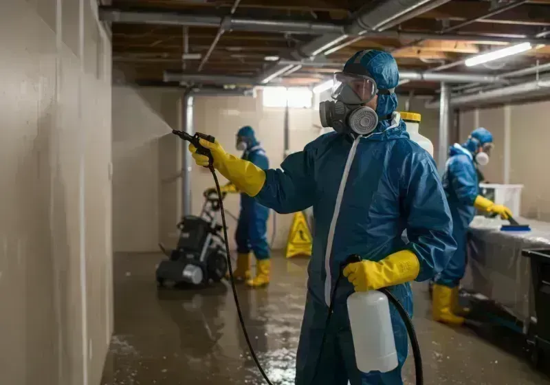 Basement Sanitization and Antimicrobial Treatment process in Riverwoods, IL