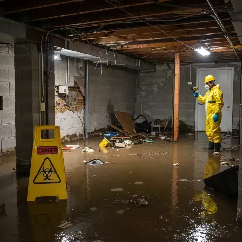 Flooded Basement Electrical Hazard in Riverwoods, IL Property